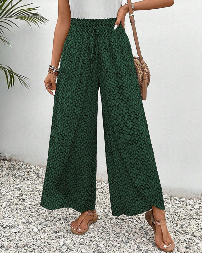 Pantalón Geométrico de Verano con Cintura Elástica