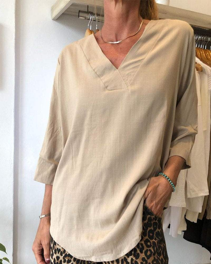 Blusa Donna Ampia con Scollo a V Elegante