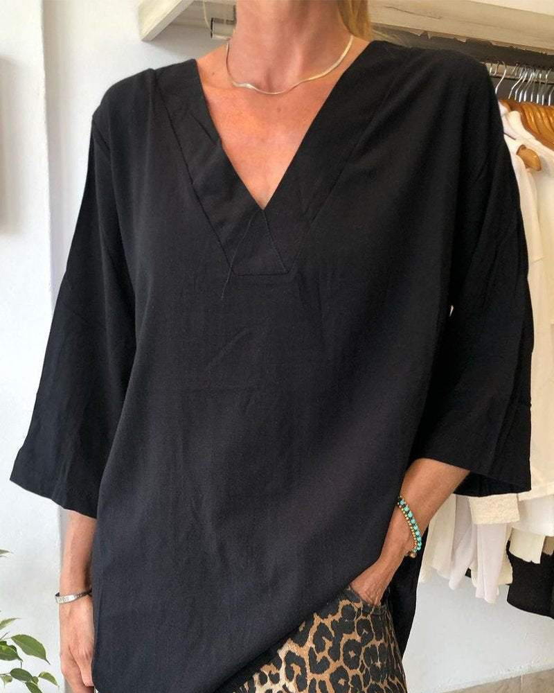 Blusa Donna Ampia con Scollo a V Elegante