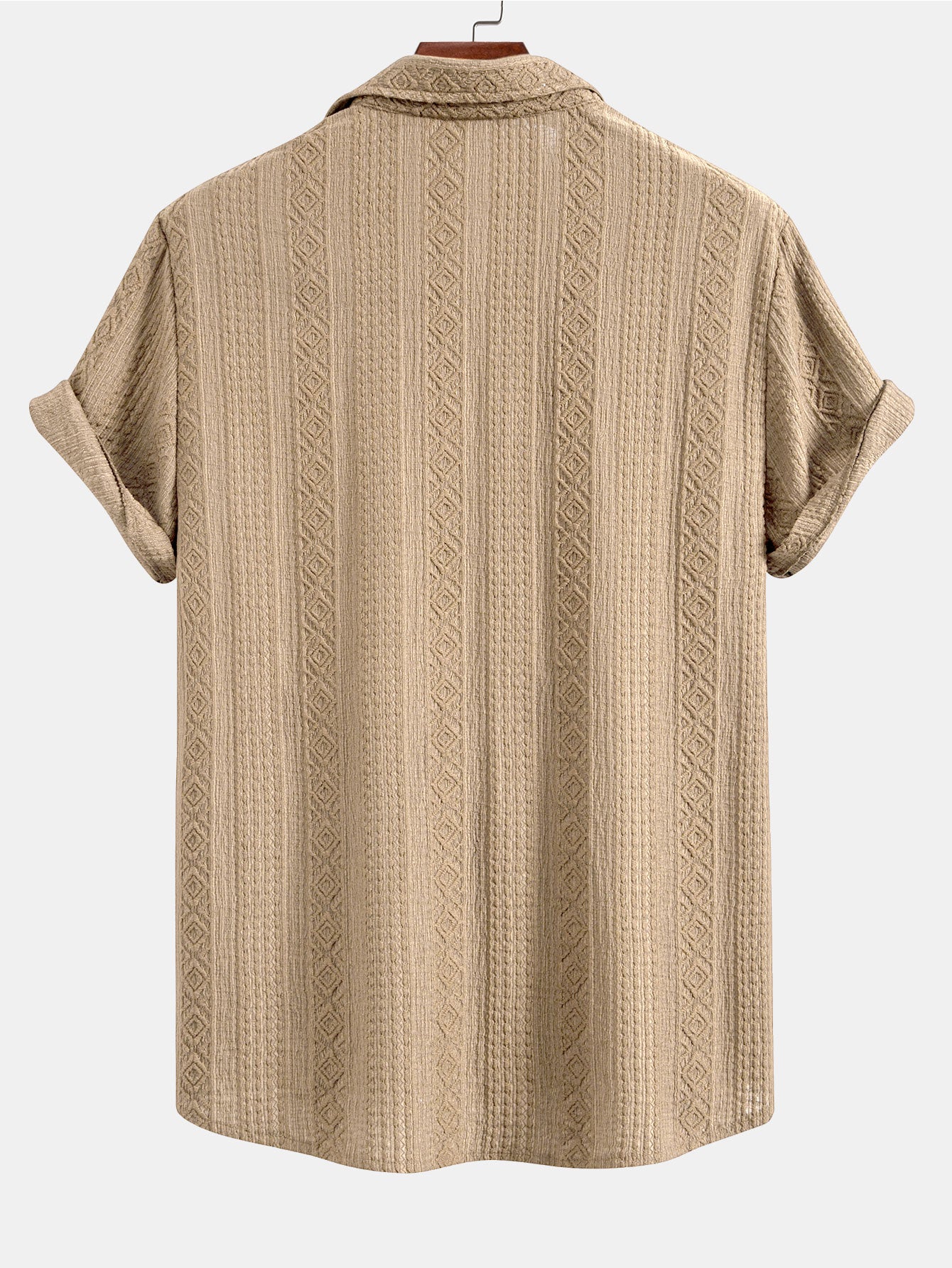 Completo Camicia Jacquard Geometrica e Pantaloni in Lino