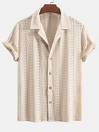 Completo Camicia Cubana Jacquard Floreale e Pantaloni