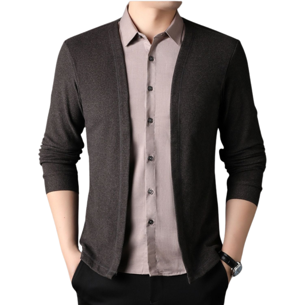 Camisa Cárdigan Hombre 2 en 1 de Tejido Premium