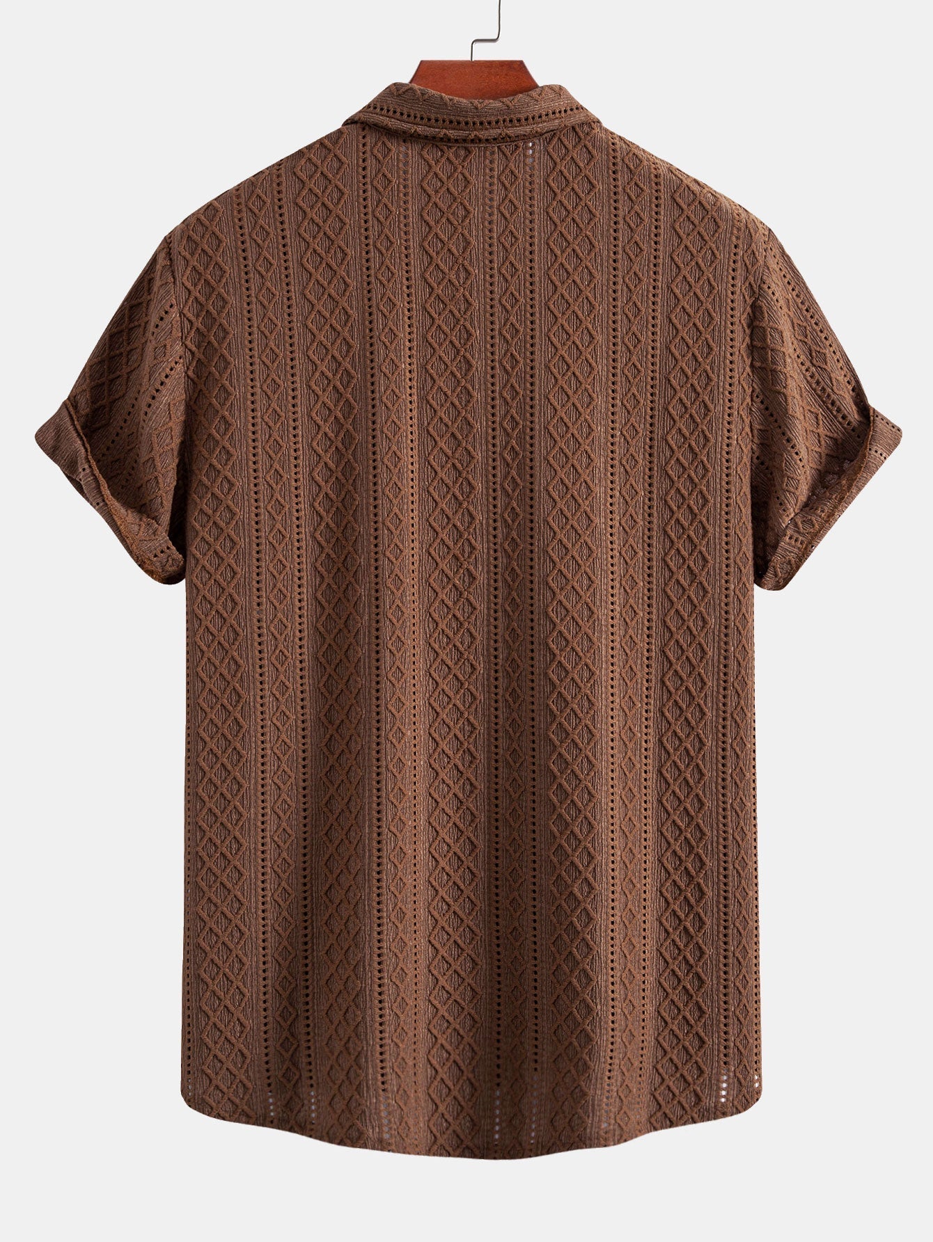 Completo Camicia Jacquard Geometrica e Pantaloni Lino