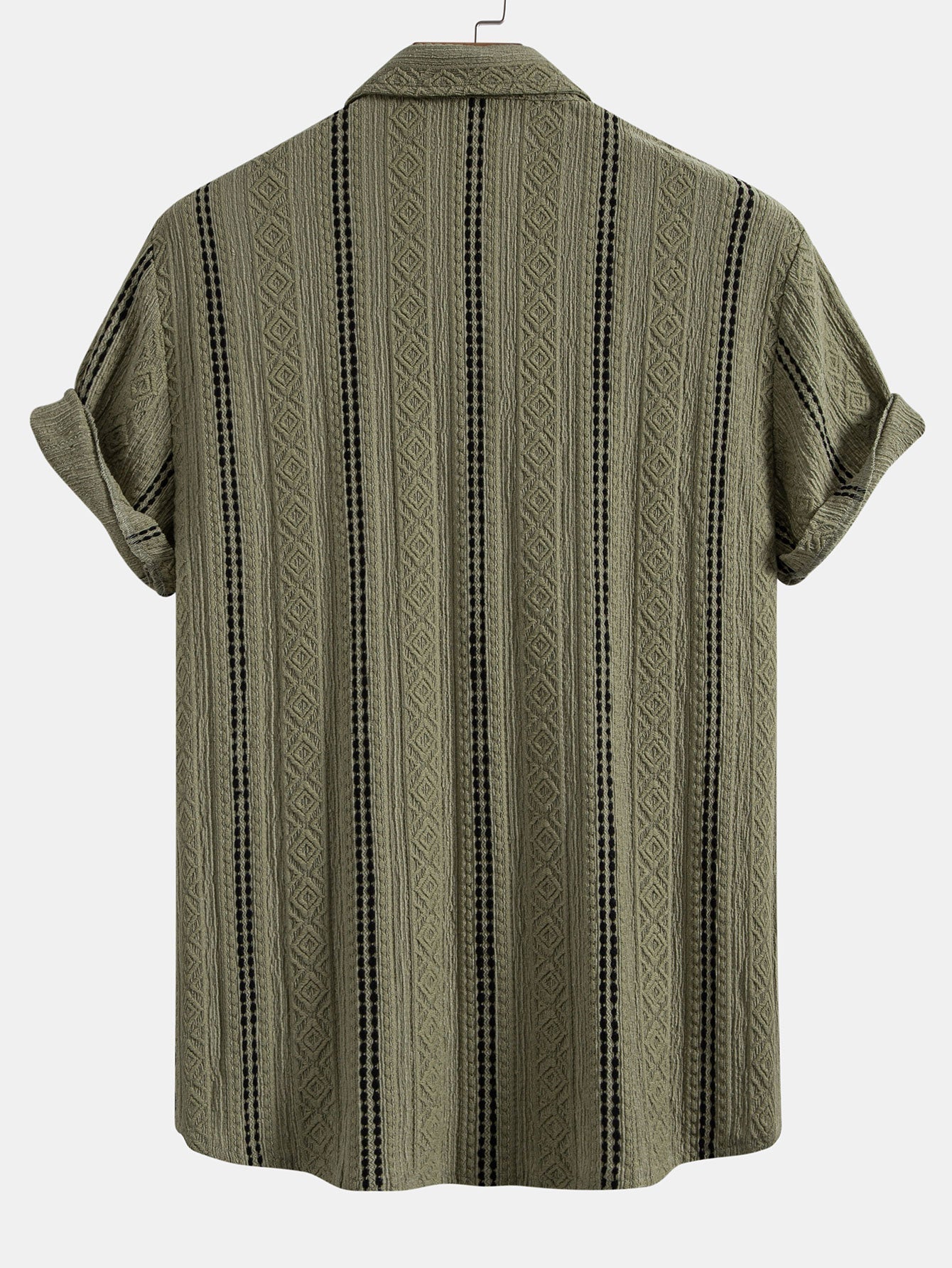 Completo Camicia Jacquard a Righe e Pantaloni Dritti