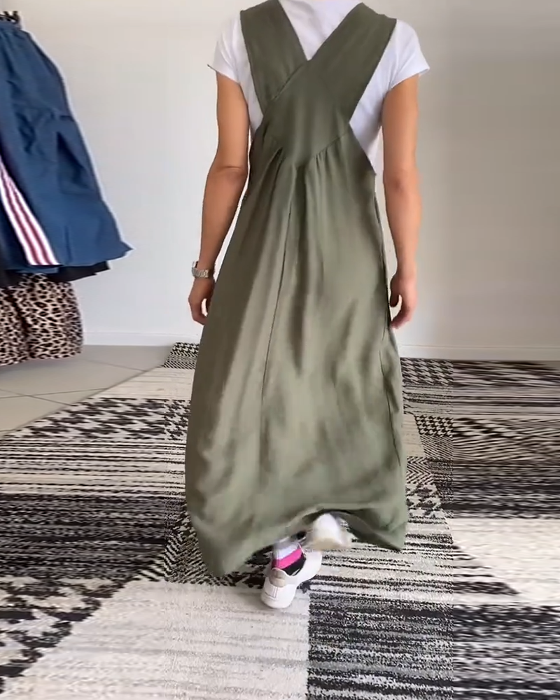 Vestido Casual con Tirantes Lisos Ajustables