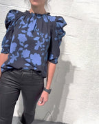 Blusa De Mujer Con Manga Abullonada Y Volantes