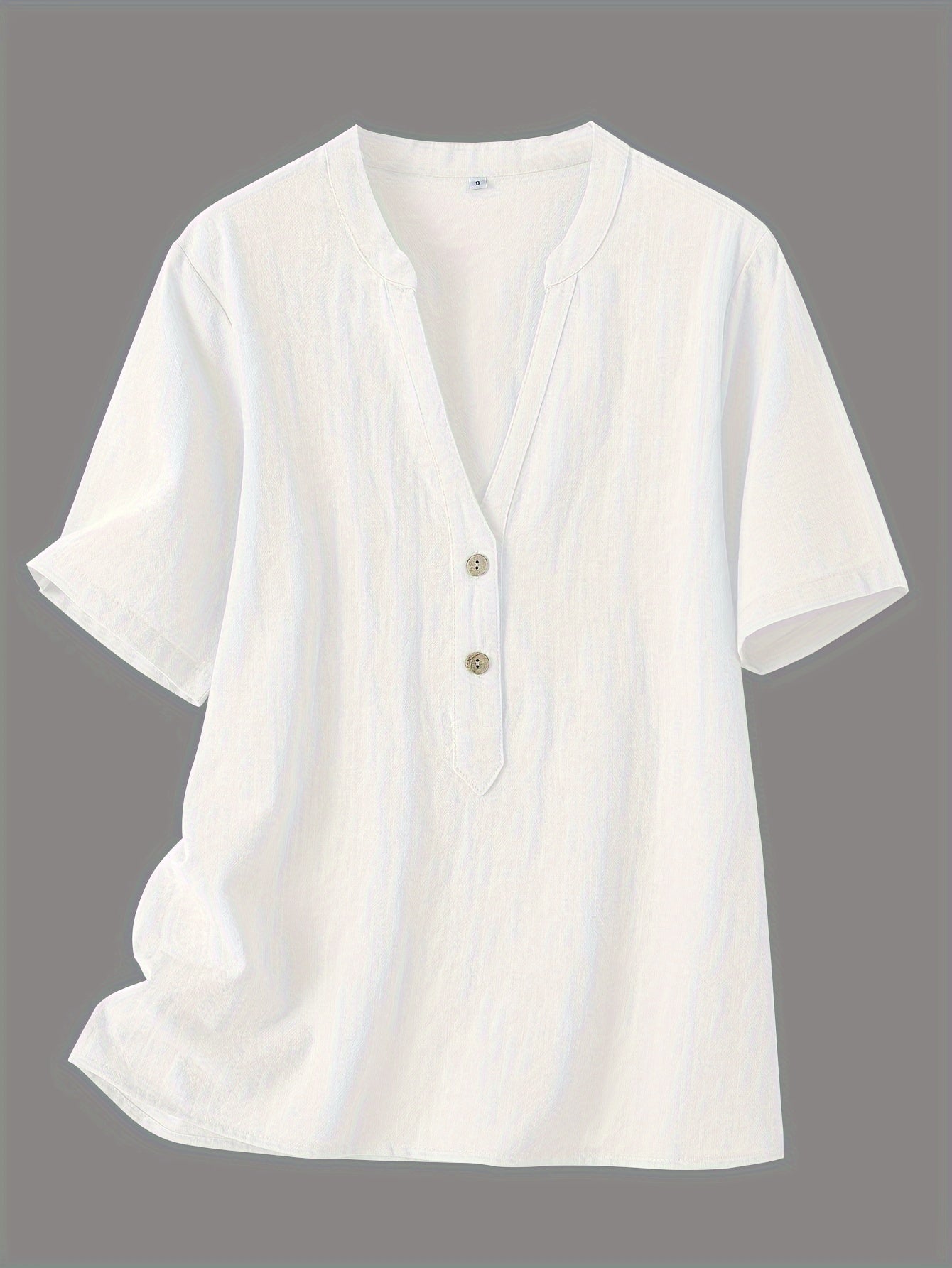 Blusa Elegante con Escote en V y Botones de Madera