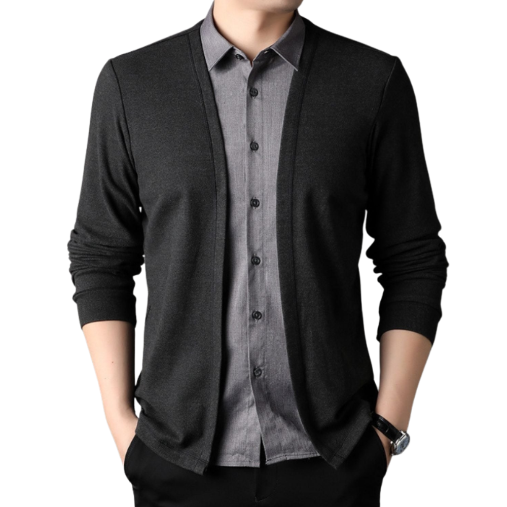 Camisa Cárdigan Hombre 2 en 1 de Tejido Premium