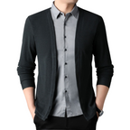 Camisa Cárdigan Hombre 2 en 1 de Tejido Premium