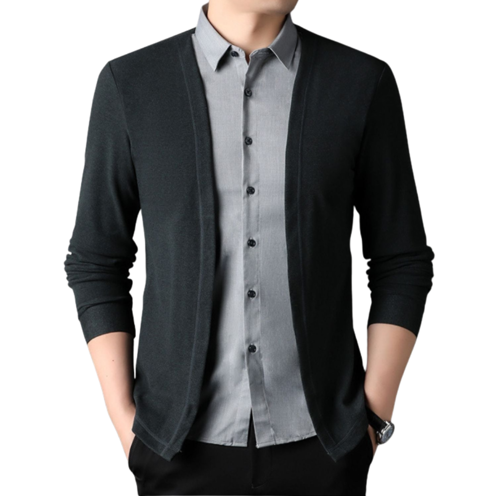 Camisa Cárdigan Hombre 2 en 1 de Tejido Premium