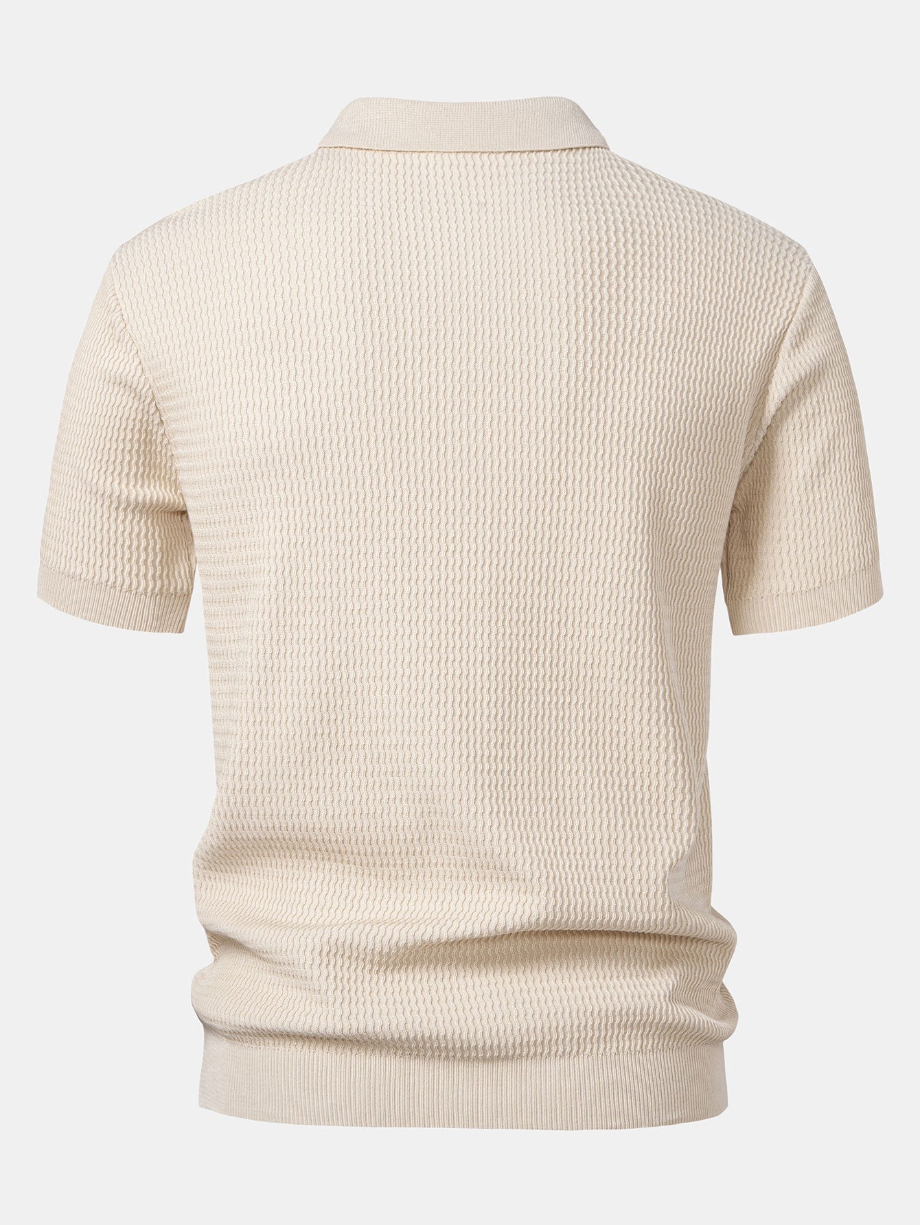 Completo Maglia Jacquard con Polo a V e Pantaloni