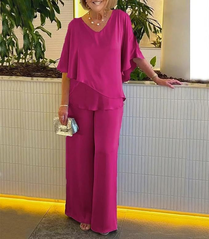 Completo Donna Pantalone Palazzo e Top Asimmetrico