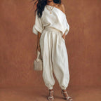 Completo Donna Off Shoulder 2 Pezzi Casual Chic