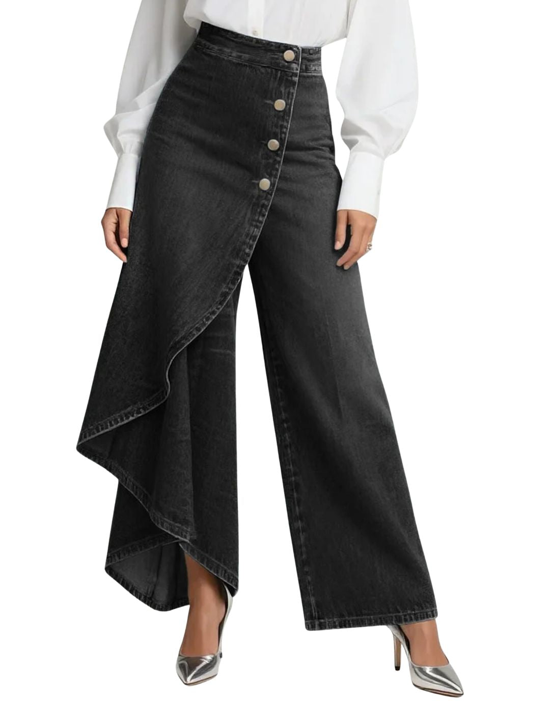 Jeans Donna Vita Media Con Chiusura Incrociata