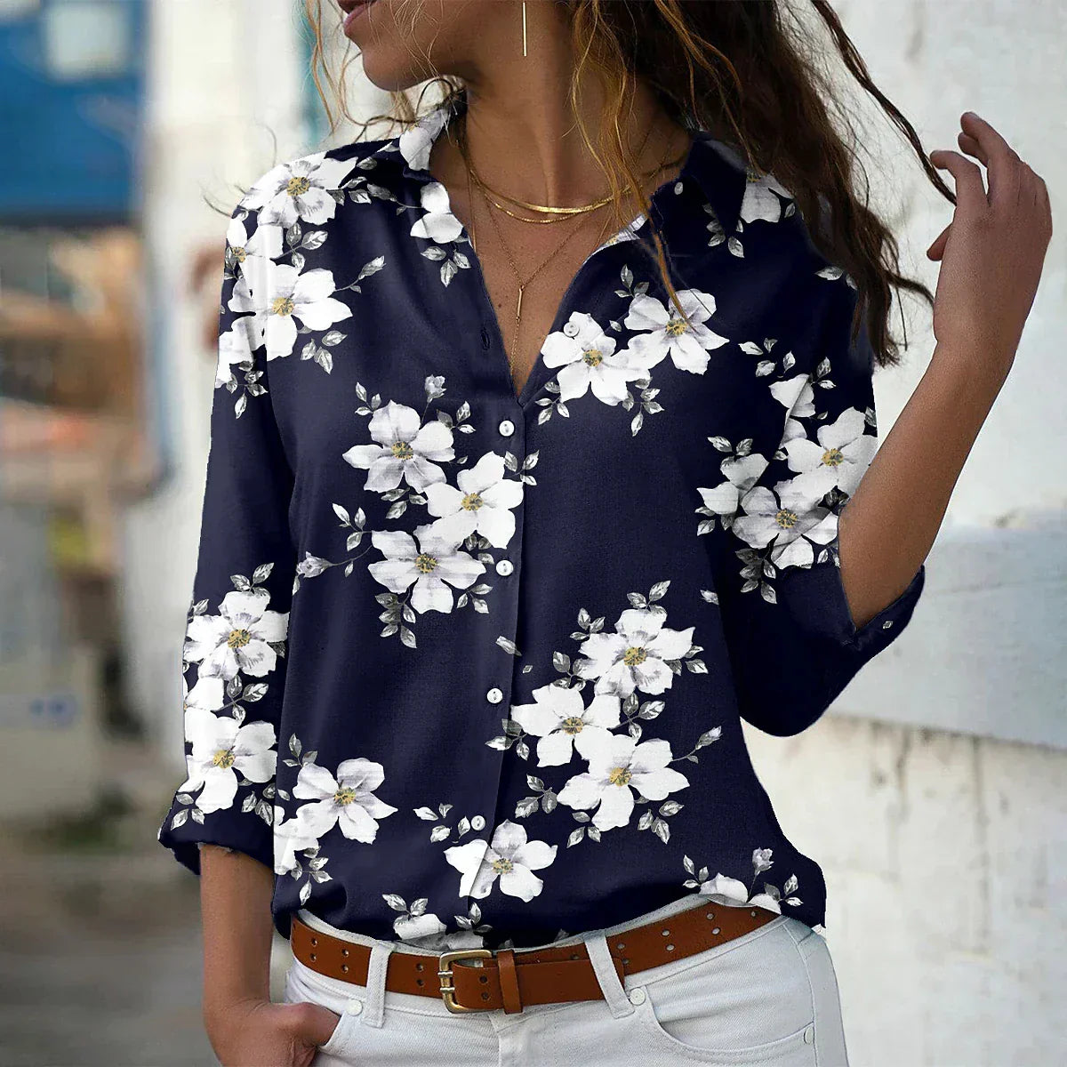 Blusa Estampada Elegante de Mujer – Corte Femenino