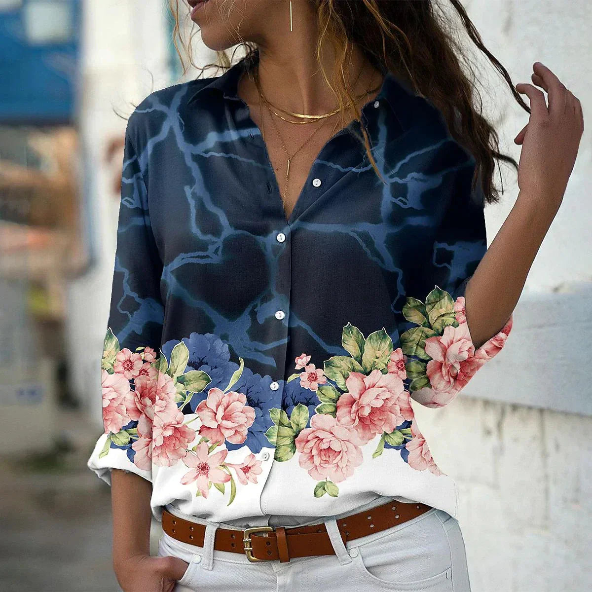 Blusa Estampada Elegante de Mujer – Corte Femenino