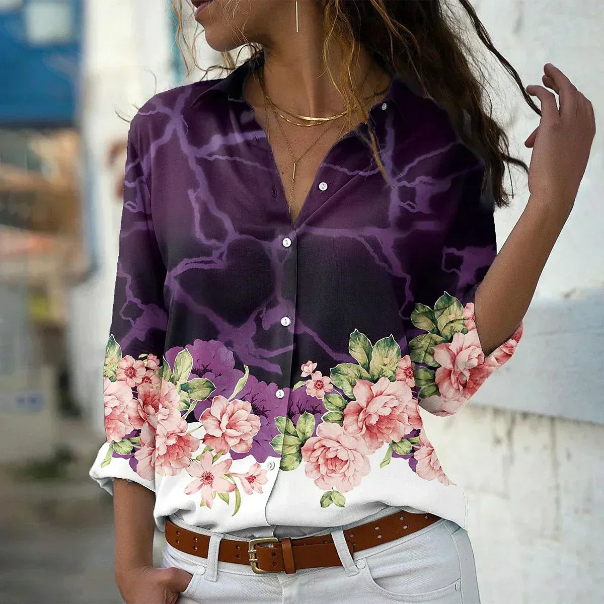 Blusa Estampada Elegante de Mujer – Corte Femenino