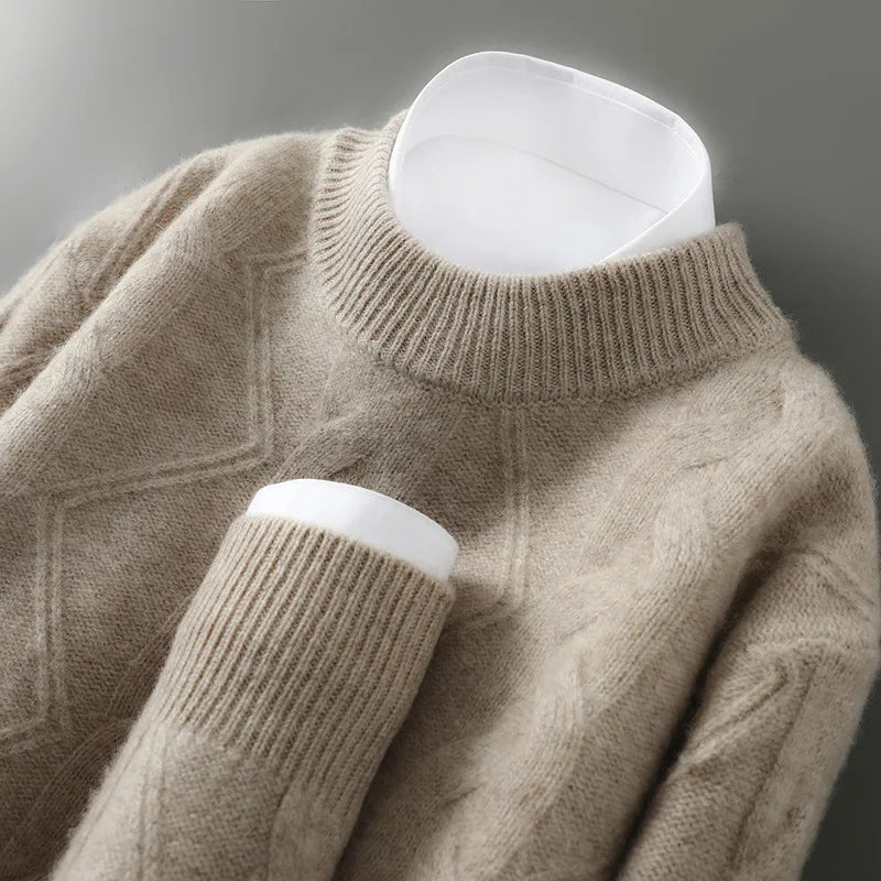 Jersey De Hombre 100% Cachemira Corte Clásico