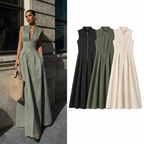 Abito Aderente con Zip e Gonna Svasata Elegante