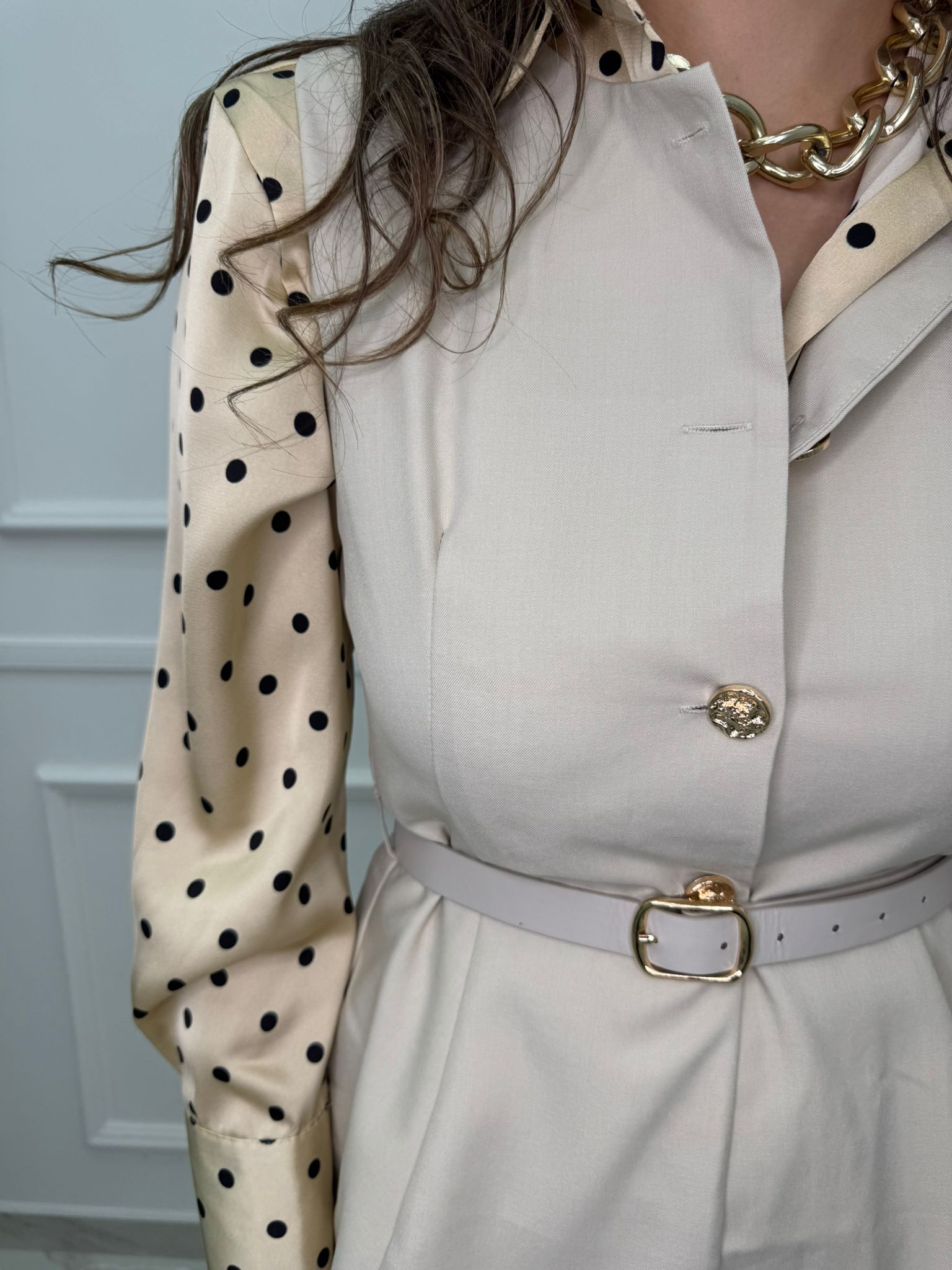 Completo Pantalone E Gilet Donna Con Cintura