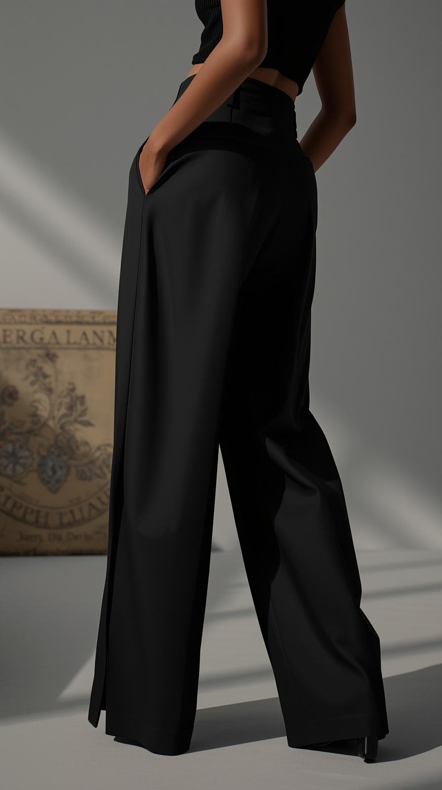 Pantaloni Modellanti Donna Vita Alta Gamba Larga