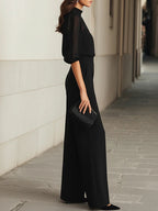 Completo Elegante Donna 3 Pezzi con Pantaloni Larghi