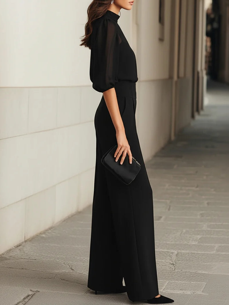 Completo Elegante Donna 3 Pezzi con Pantaloni Larghi