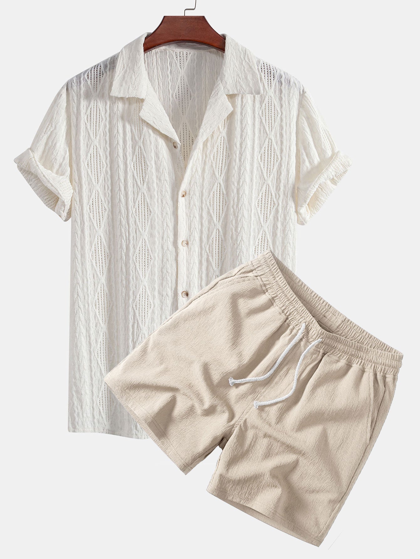 Completo Camicia Cubana Jacquard e Shorts Estivi