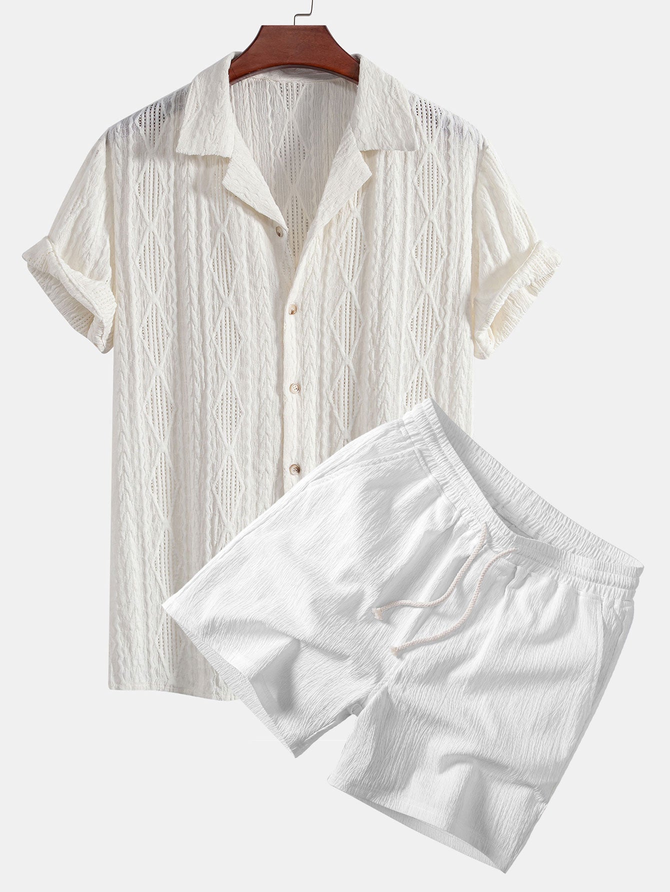 Completo Camicia Cubana Jacquard e Shorts Estivi