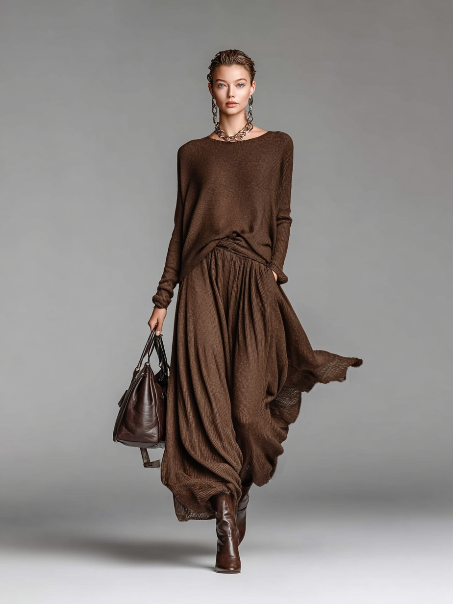 Completo Maglia con Gonna e Maglione a Girocollo