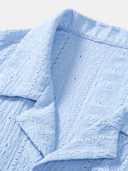 Completo Camicia Cubana Jacquard e Pantaloni in Lino