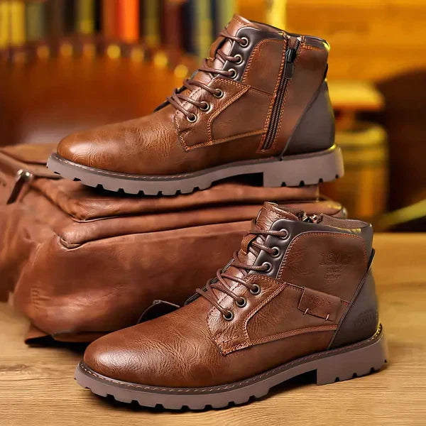 Botas De Piel Casual Para Hombre Con Ajuste Estructurado