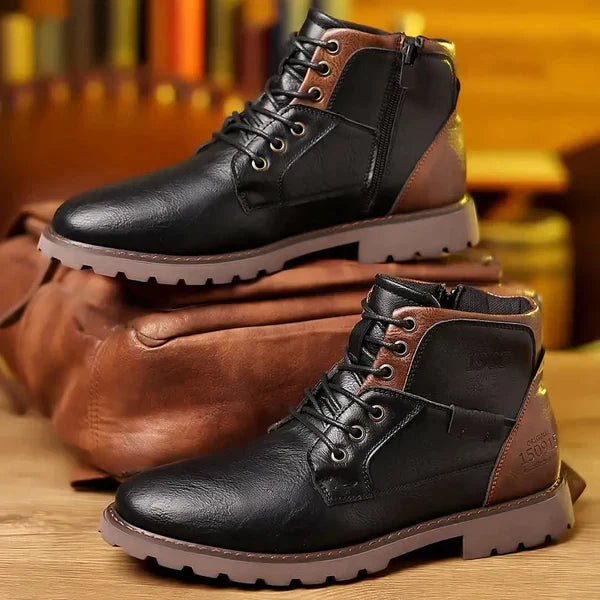 Botas De Piel Casual Para Hombre Con Ajuste Estructurado