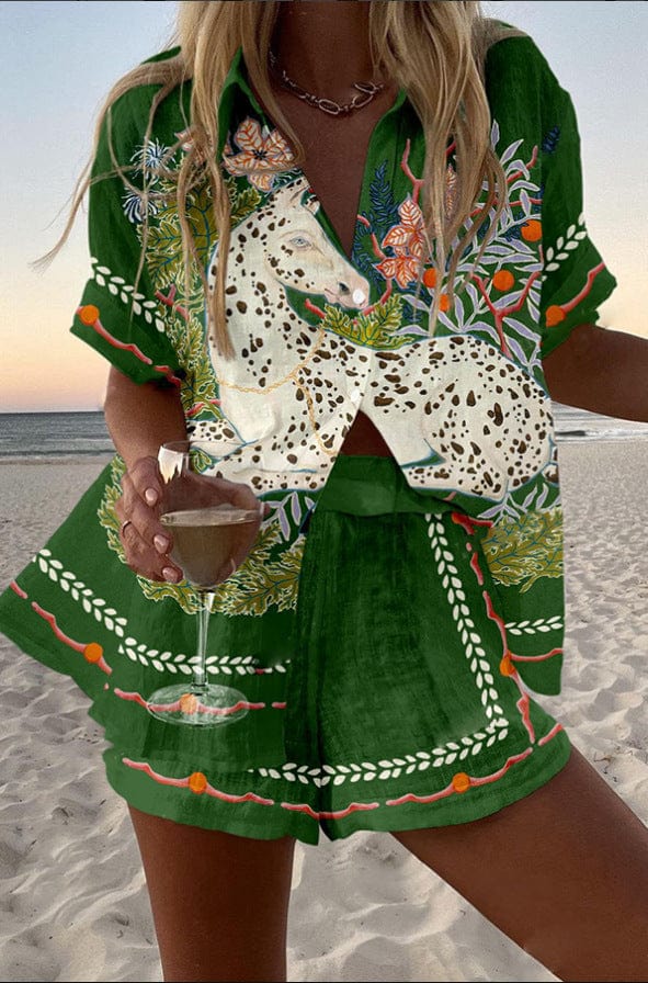 Completo Donna Maglia e Shorts Lino Cotone