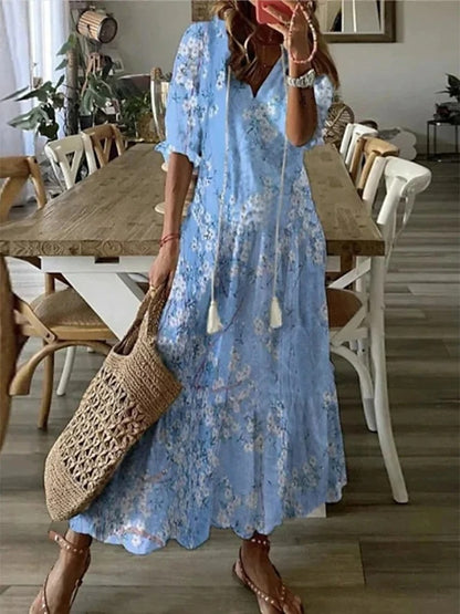 Vestido Boho Elegante Fluido Para Mujer